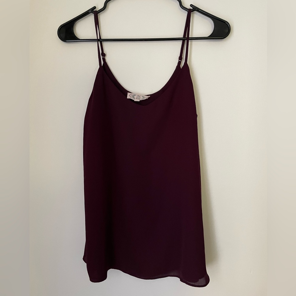 Dark Purple Flowy Pink Rose Tank, Size M